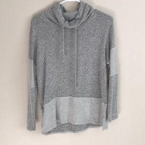 NWOT—Gray Colorblock Cowlneck Hoodie